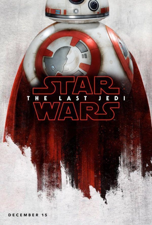 Красные постеры с персонажами фильма "Звездные Войны: Последние Джедаи"